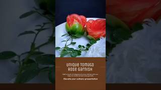 Tomato🍅 Rose🌹 Flower Garnish tomato roses flower garnish decoration shorts foodart [upl. by Ahsel485]