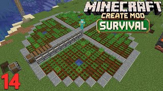 FULL OTOMATİK ÇİFTLİK  Minecraft Create Survival  Bölüm 14 [upl. by Eunice]