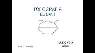 Lezione 9 LA GEODESIATopografia le basi [upl. by Platas14]