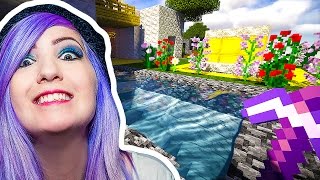 LETS BUILD A POOL BY THE MANSION  Minecraft with SabrinaBrite [upl. by Novehs]