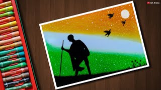 Independence Day drawing for beginners with Oil Pastels  step by step [upl. by Cleres337]