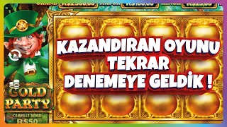 SLOT OYUNLARI GOLD PARTY  KAZANDIRAN OYUNU TEKRAR DENEMEYE GELDİK slotoyunları casino slot [upl. by Lizzy]