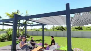 Forli and Ancona model retractable awning patio and deck residential pergola cover system [upl. by Moody]