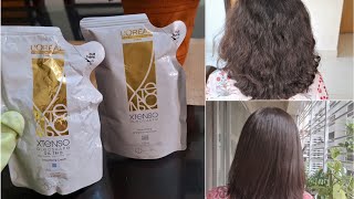 LOreal Xtenso Permanent hair straightening at home loreal xtenso hair straightening cream [upl. by Ynohtnaed529]