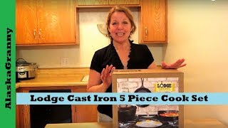 Lodge Cast Iron 5 Piece Cook Set Product Review [upl. by Darda379]