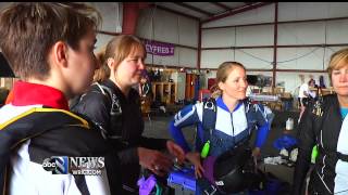 Special Report Sisters in Skydiving [upl. by Llerdnad]