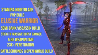 Powerful Stamina Nightblade PVP Build for ESO Gold Road  Elusive Warrior Stamblade PVP Build [upl. by Ryder973]