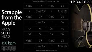 Scrapple From The Apple JazzSwing feel 150 bpm  Backing Track [upl. by Neelhtakyram791]