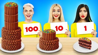 100 Layers of Chocolate Food Challenge  Yummy Food War with Chocolate for 24 HRS by RATATA [upl. by Alaecim]