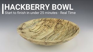 Woodturning project  Hackberry Bowl Turned In Real Time [upl. by Verlee]