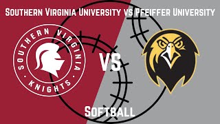 SVU Softball Knights vs Pfeiffer University [upl. by Maximo]