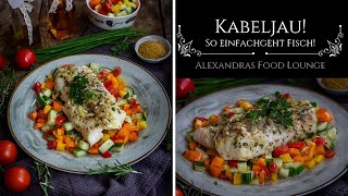 Genialer Trick Du wirst Fisch nie wieder anders zubereiten Kabeljau auf Gemüsesalat Low Carb [upl. by Tynan]