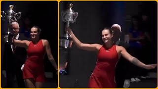 Aryna Sabalenkas Victory Strut Runway Walk Celebration after Australian Open Triumph 🎾🏆 [upl. by Goodrow]