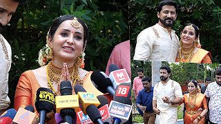 ഭാമ വിവാഹ ശേഷം മാധ്യമങ്ങളെ കാണുന്നു  Bhama Press Meet After Marriage [upl. by Aronow]