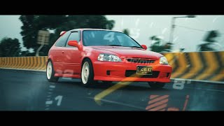 Red Honda Civic Hatch EK [upl. by Shaylah]