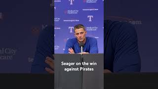 Seager after his 2 HR game and win against Pirates rangers coreyseager [upl. by Dirgis]