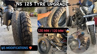 Ns 125 tyre upgrade❤️‍🔥 140 mm or130 mm size🤔Il big tyre 😍ns1 [upl. by Amabelle592]