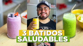 3 BATIDOS de FRUTA SALUDABLES y REFRESCANTES  Cómo Come [upl. by Eniahpets]