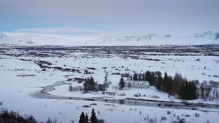 Tour of beautiful snowclad Thingvellir nationalpark southwestern Iceland [upl. by Etteroma]