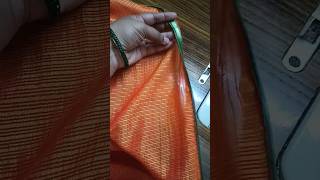 Converting plain saree into designer plainsareedesign shortsviral ytshort youtubeshorts shorts [upl. by Ruttger]