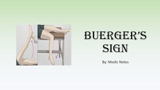 Buergers sign  cause mechanism sign value [upl. by Sila]