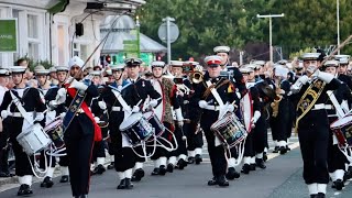 Dartmouth Regatta Opening Ceremony 2024 South West Area Sea Cadets Massed Band Beating Retreat [upl. by Durrell597]