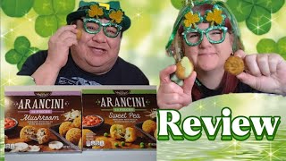 ReviewArancini Mushroom amp Cheese Rice BallsArancini Sweet Pea amp Cheese Rice BallsAldi review [upl. by Chapland]