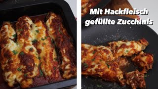 Gefüllte Zucchinis mit Hackfleisch  Firinda Kiymali kabak yemegi  Ofengericht [upl. by Husain275]