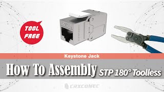 How To Assemble 180 Degree STP Toolless Keystone Jack  RJ45 Installation Guide [upl. by Yetnruoc]