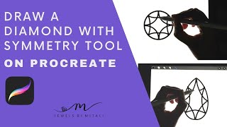 How to draw a Diamond using Symmetry Tool on Procreate  Easy Procreate Diamond Tutorial on Ipad [upl. by Merari]