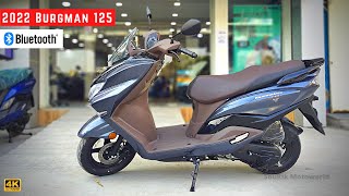 2022 Suzuki Burgman 125 BS6 Bluetooth Detailed Review  On Road Price amp Mileage I Colors amp Changes [upl. by Coster]