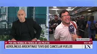 Por una medida de fuerza de los pilotos Aerolíneas Argentinas tuvo que cancelar vuelos [upl. by Aynnek]