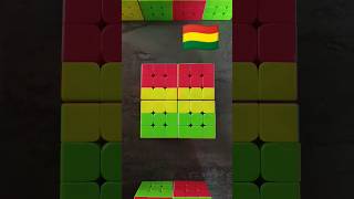 Bolivia🇧🇴Flag Mosaic on 4 Rubiks Cube cube puzzle [upl. by Ellicec139]