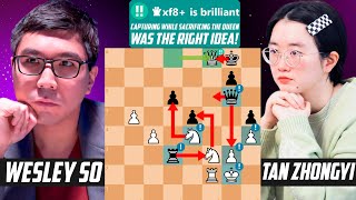 2 Brilliant Moves by Wesley So in a Game Against Tan Zhongyi  Titled Tuesday 2023 [upl. by Ulrick]