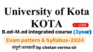 Kota university BEDMED 3rd year Exam pattern amp syllabus total information in hindi [upl. by Ameerak]