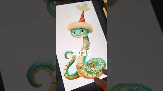 Как нарисовать змею в procreate с помощью 3d кисти вказахскомстиле клипарт новыйгод 2025 [upl. by Inge]