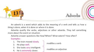 Ch 13 Adverbs English Grammar Class 5 [upl. by Berkley134]