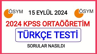 2024 KPSS ORTAÖĞRETİM SORU VE CEVAPLAR NASIL TÜRKÇE PARAGRAF DİL BİLGİSİ VE SÖZEL MANTIK SORULARI ✅ [upl. by Odey]