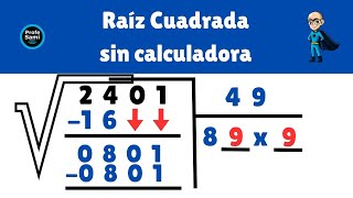 Raíz Cuadrada  Cómo Sacarla con 4 cifras  Sin Calculadora [upl. by Eirrek]