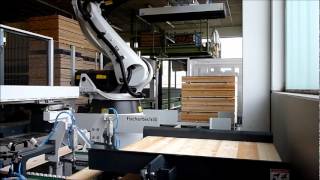 fischertech KUKARoboterPalettierung für HolzBretter  robotpalletizing for wooden parts [upl. by Rainwater685]