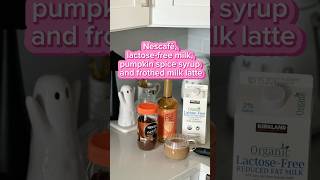 Nescafé lactosefree milk pumpkin spice syrup and frothed milk latte fyp shortsvideo shorts [upl. by Eckardt971]