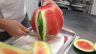 The Secret to Perfectly Cutting a Watermelon  Cooking Light [upl. by Orsino]