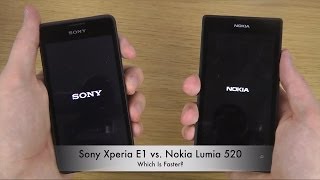 Sony Xperia E1 vs Nokia Lumia 520  Which Is Faster [upl. by Wystand]