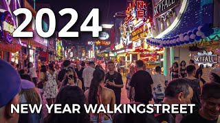 Pattaya Walking Street Happy New Year 2024 [upl. by Atsev]