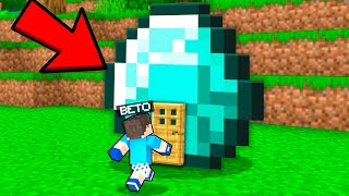 Eu fiz Uma CASA DENTRO de 1 DIAMANTE no Minecraft [upl. by Airekat]