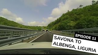 🇮🇹 A10 in Italy Savona to Albenga in Liguria Tunnel galore on the Mediterranean [upl. by Funk]