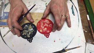 Rosemaling Beginners TutorialChristmas OrnamentsArt of Lise  ASMR and Pandemic Therapy [upl. by Nylikcaj]