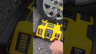 How To Air Up Your Tires With STANLEY FATMAX 1000 Peak Amp Power Station [upl. by Eehc262]