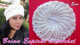 Como tejer la Boina N° 12 a crochet para niñas y mujer en punto Espiral y relieves paso a paso [upl. by Eiramanad]