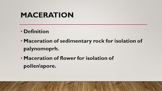 Maceration of sedimentary rocks or flower  palynology  AZ concepts guide [upl. by Hedges]